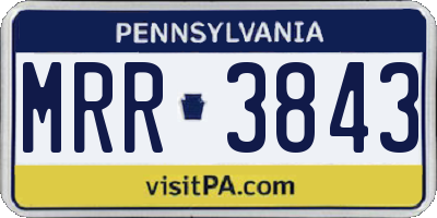 PA license plate MRR3843