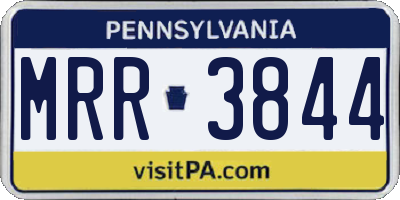 PA license plate MRR3844