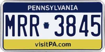PA license plate MRR3845