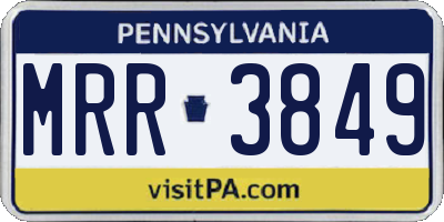 PA license plate MRR3849