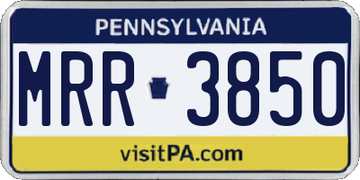 PA license plate MRR3850