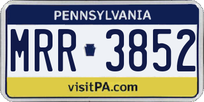 PA license plate MRR3852