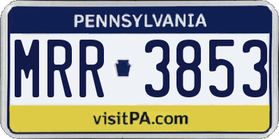 PA license plate MRR3853