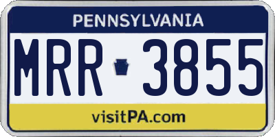 PA license plate MRR3855