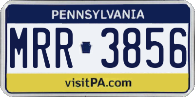 PA license plate MRR3856