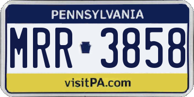 PA license plate MRR3858
