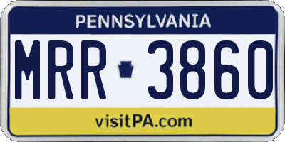 PA license plate MRR3860