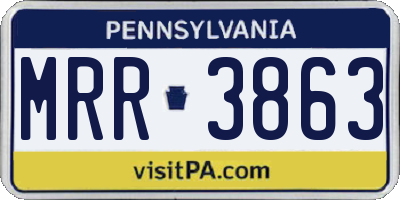 PA license plate MRR3863