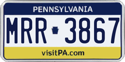 PA license plate MRR3867