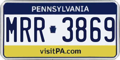 PA license plate MRR3869