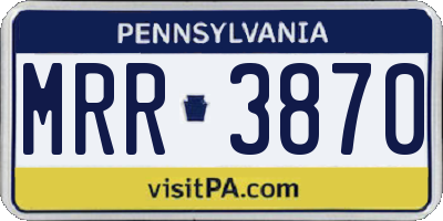 PA license plate MRR3870