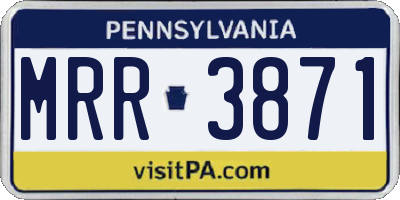 PA license plate MRR3871