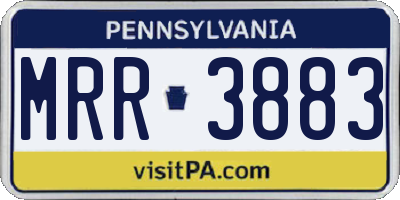 PA license plate MRR3883