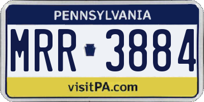 PA license plate MRR3884