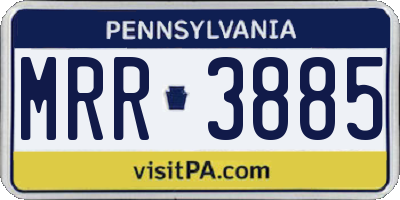 PA license plate MRR3885