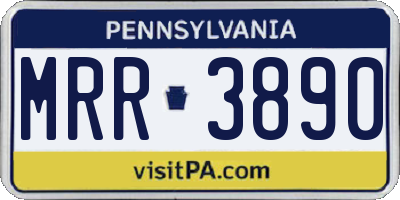 PA license plate MRR3890
