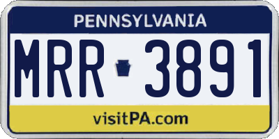 PA license plate MRR3891