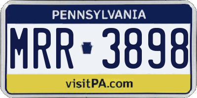 PA license plate MRR3898