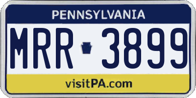 PA license plate MRR3899