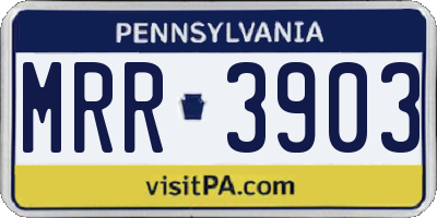 PA license plate MRR3903