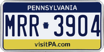 PA license plate MRR3904