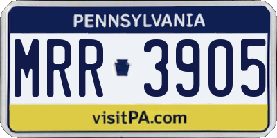 PA license plate MRR3905