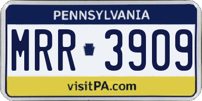 PA license plate MRR3909