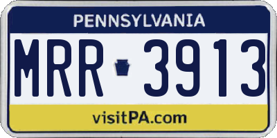 PA license plate MRR3913