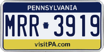 PA license plate MRR3919