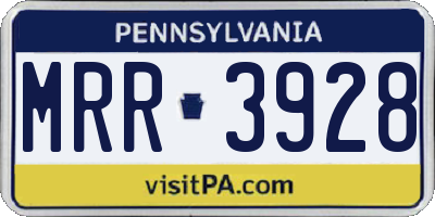 PA license plate MRR3928