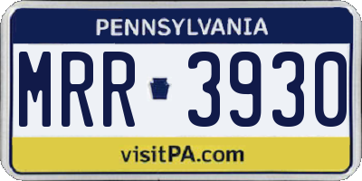 PA license plate MRR3930