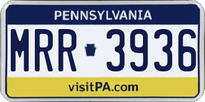 PA license plate MRR3936