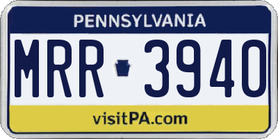 PA license plate MRR3940