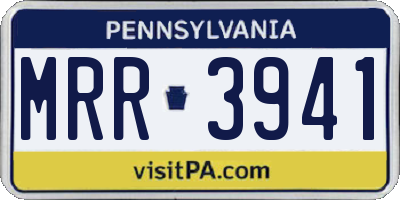 PA license plate MRR3941