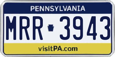 PA license plate MRR3943