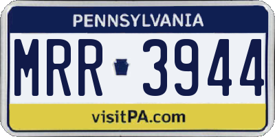 PA license plate MRR3944