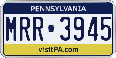 PA license plate MRR3945