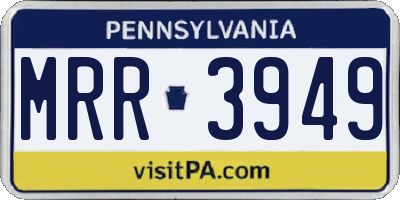 PA license plate MRR3949