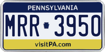 PA license plate MRR3950