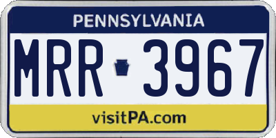 PA license plate MRR3967