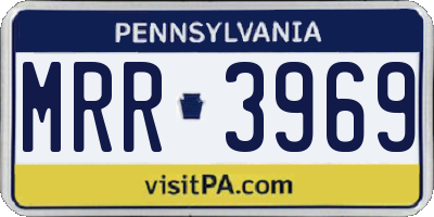 PA license plate MRR3969