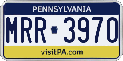 PA license plate MRR3970