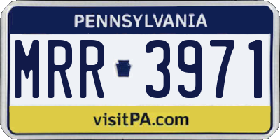 PA license plate MRR3971