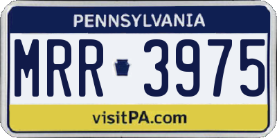 PA license plate MRR3975