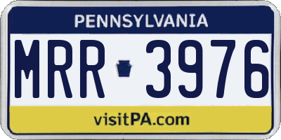 PA license plate MRR3976