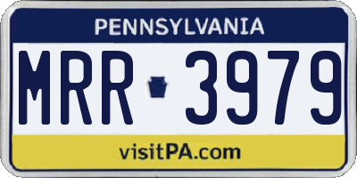 PA license plate MRR3979