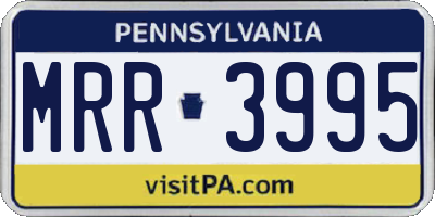 PA license plate MRR3995
