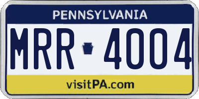 PA license plate MRR4004