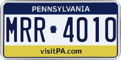 PA license plate MRR4010