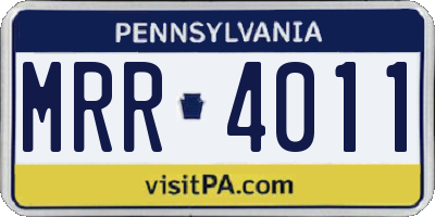 PA license plate MRR4011